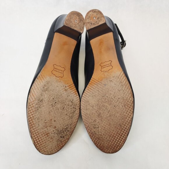 Ballet Maker Ballroom Dance Shoe Womens 8.5 Ankle Strap Leather Sole Matte Black - Picture 11 of 14